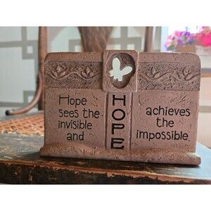 Carson Home Accents Hope Stone Look Plaque Butterfly Wall Table Decor